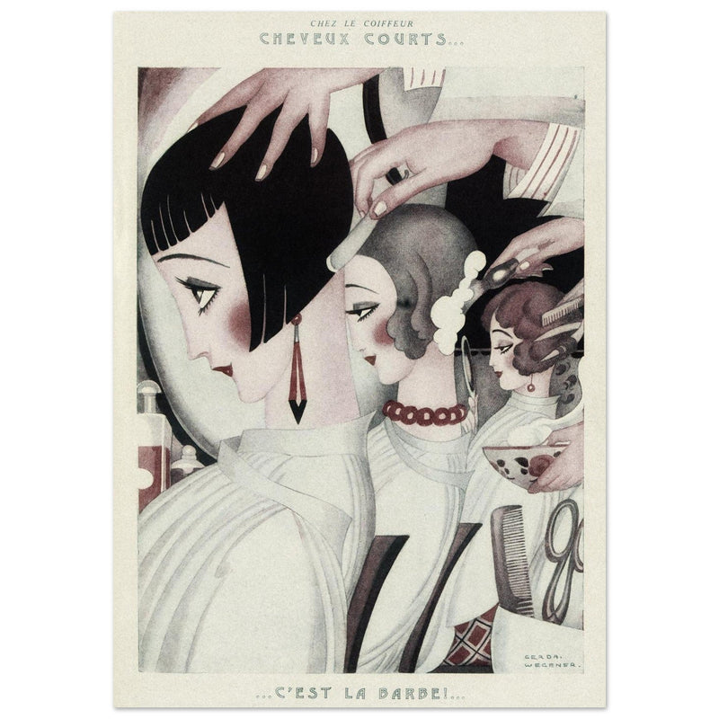 Chez le Coiffeur ( At the Hairdresser's ) by Gerda Wegener published by Fantasio vintage magazine.