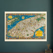 Old map of Manhattan New York City. Antique map reproduction of Manhattan of the 20's