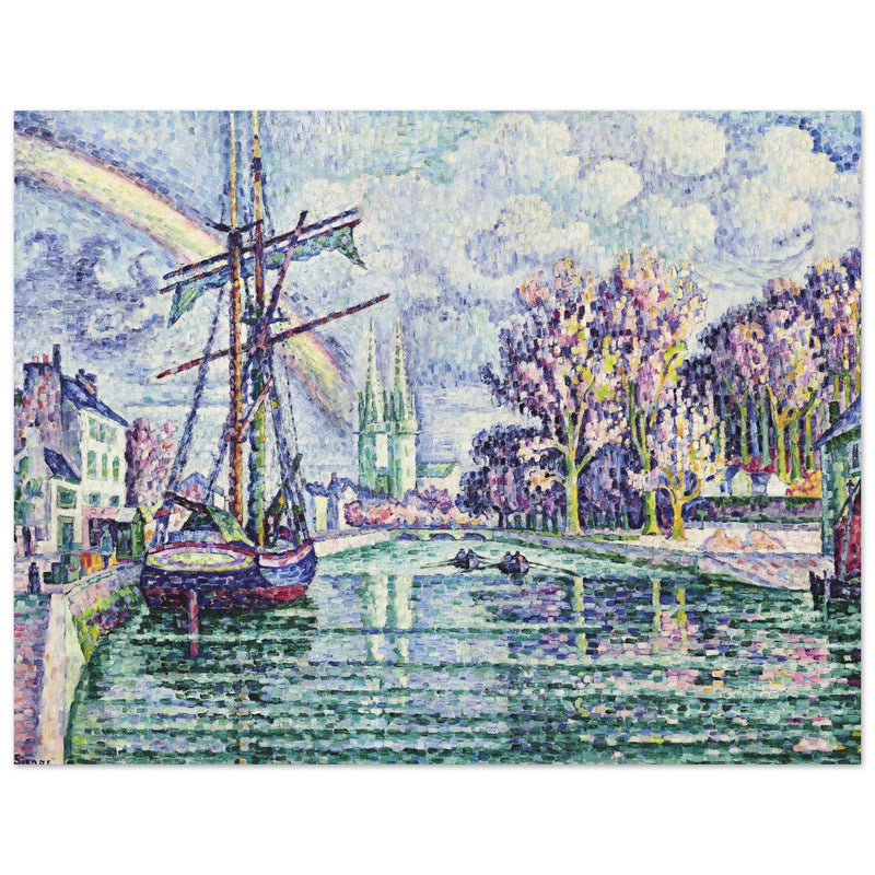 Paul Signac Quimper Quai de l'Odet, Quimper Odet Embankment painting