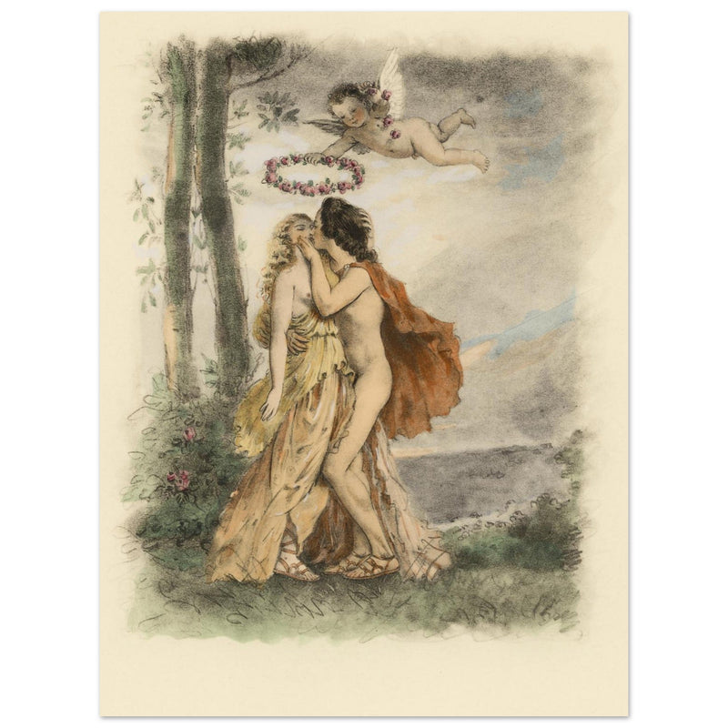 Paul Emile Becat erotic illustration Les Baiseres XVIII ( The Kisses ) Immortality