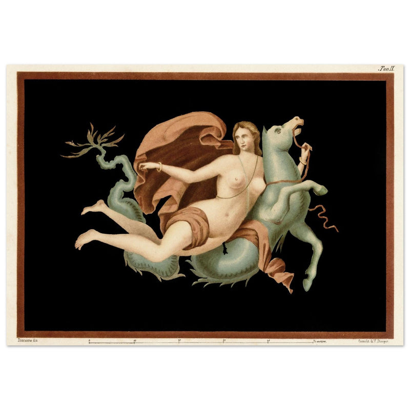 A Nereid sea nymph riding on a sea monster  hippocampus by Victor Steeger