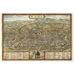 Ancient map of Rome with engravings by Georg Braun and Frans Hogenberg.