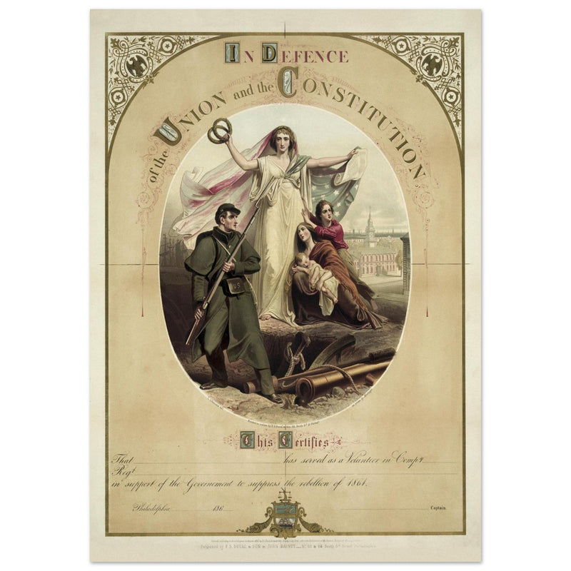 In defence of the Union and the Constitution vintage poster.