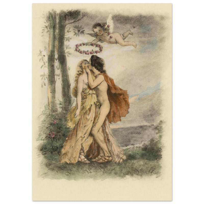 Paul Emile Becat erotic illustration Les Baiseres XVIII ( The Kisses ) Immortality