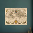 Antique world map poster reproduction by Richard Blome 1670