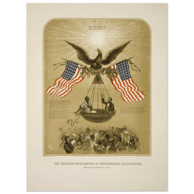The American Declaration of Independence illustrated in 1861.  reproduction