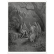Gustave Dore Paradise Lost engraving . Archangel Rapahel with Adam and Eve in Eden.