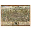Ancient map of Rome with engravings by Georg Braun and Frans Hogenberg.