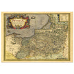 Ancient map of Prussia by Abraham Ortelius. Historic vintage map of 1570.