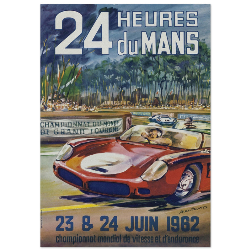 Le Mans race 1962 by Michel Beligond vintage poster .