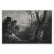 John Martin mezzotint engraving . Satan Contemplating Adam and Eve in Paradise. Paradise Lost by Milton.