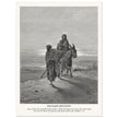 Gustave Dore The Bible engraving print . The flight into Egypt illustration .