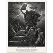 Gustave Dore The Bible engraving print . Moses breaking the Tables of the Law .
