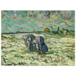 Two digging peasant women digging on a snow covered field by Vincent Van Gogh