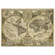 Old World map 1626. John Speed famous double hemisphere cartography with beautiful illustrations.