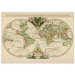 Ancient world map poster reproduction