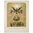 The American Declaration of Independence illustrated in 1861.  reproduction