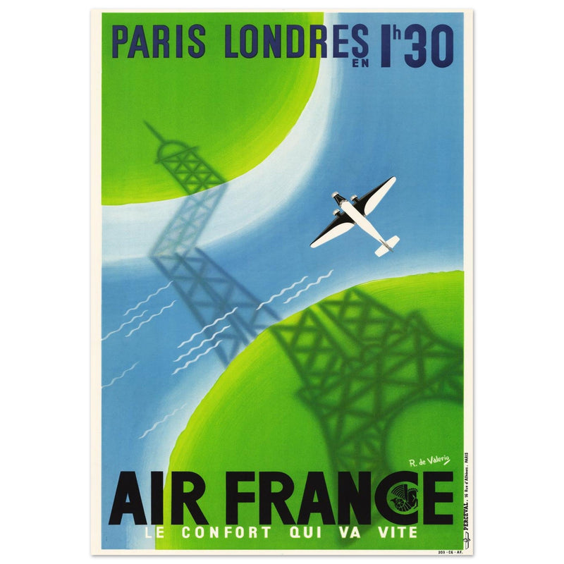 Air France Paris Londres vintage advertisng by Roger de Valerio.