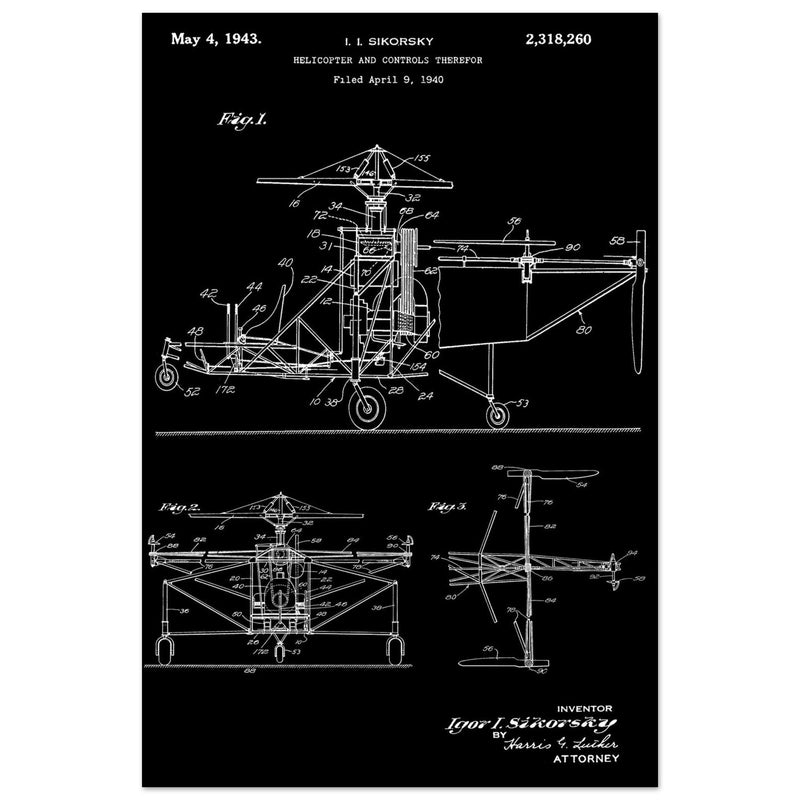 Helicopter patent by Igor Sikorsky