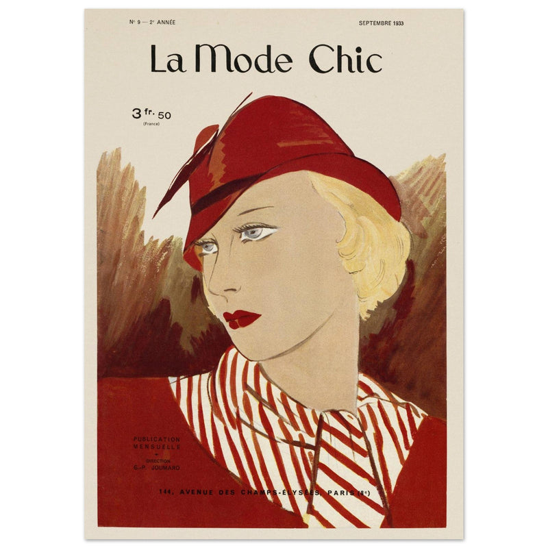 La Mode Chic old vintage fashion magazine cover from the 30s.