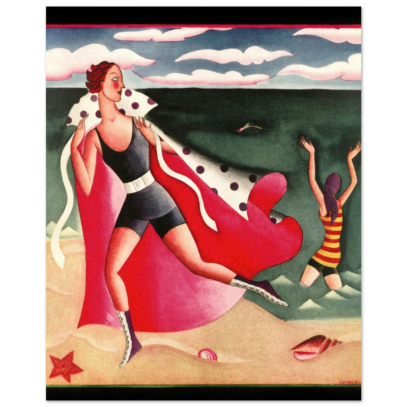 Miguel Covarrubias cover art for a fashion magazine. Women at the beach.
