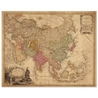 Ancient vintage map of Asia. Beautiful  from an antique asian map of the XVIII century. Art print.