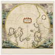 Ancient sea chart of the North Pole illustrated map by Jodocus Hondius XVII Century.