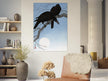 Two crows on a branch by Ohara Koson 1927 Woodblock print.
