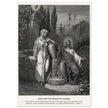 Gustave Dore The Bible engraving print . Jesus and the woman of Samaria illustration .