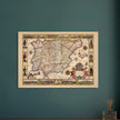 Nova Hispaniae ancient map reproduction of 1610 by Jodocus Hondius based on Gerhard Mercator