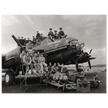 B-17 airplane with crew Hell's Angels. World war 2 poster.