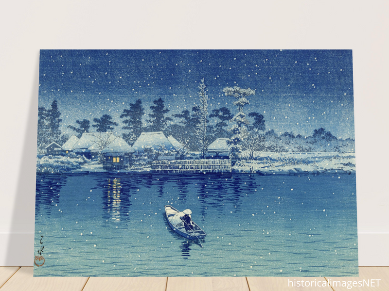 Ushibori by Kawase Hasui woodblock print reproduction,