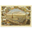 Exposition Universelle de Paris 1889. Eiffel Tower and Paris city view.