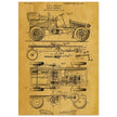 Motor Vehicle patent. Vintage car illustration.