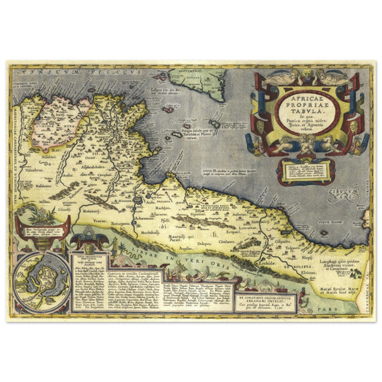 Ancient map of North Africa. Africae Propriae Tabula by Abraham Ortelius