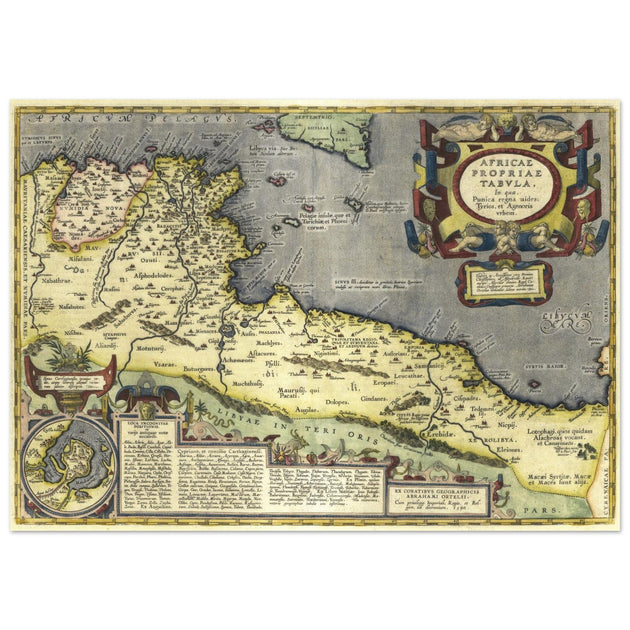 Ancient map of North Africa. Africae Propriae Tabula by Abraham Ortelius