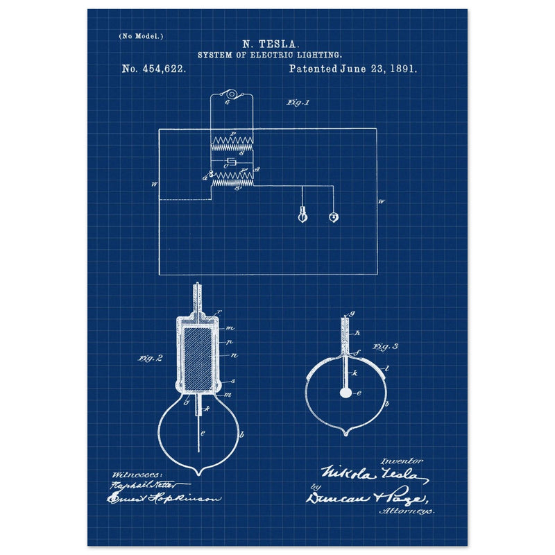 Electric Lighting patent  by Nikola Tesla.