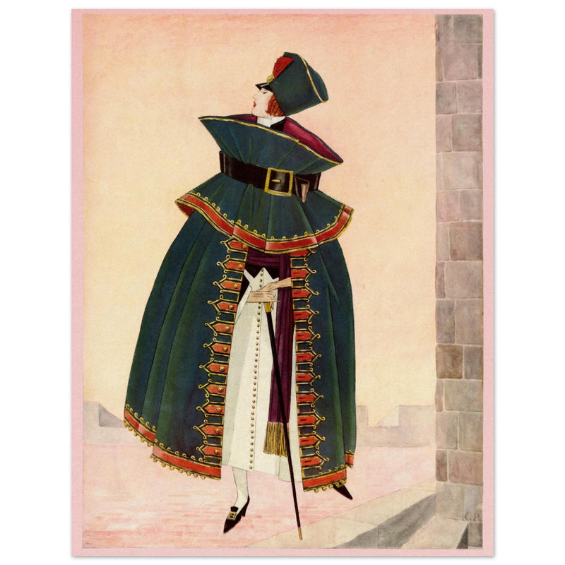 George Wolfe Plank vintage illustration of fashion magazine cover .