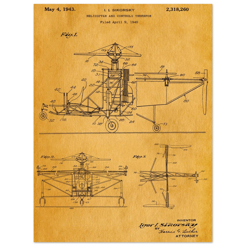 Helicopter patent by Igor Sikorsky