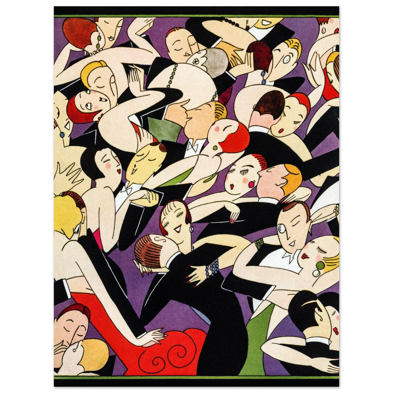 Anne Harriet Fish vintage illustration Dancing couples in ball room for a fashion magazine cover.