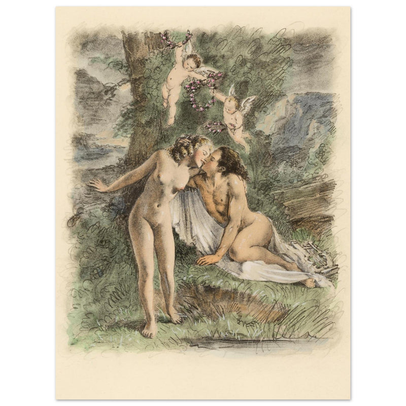 Paul Emile Becat erotic illustration Les Baiseres ( The Kisses )