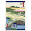 Sugatami Bridge, Omokage Bridge and the Gravel Pit at Takata by Utagawa Hiroshige, japanese woodblock  artist