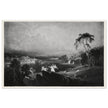 John Martin Paradise Lost Heaven – the Rivers of Bliss. Vintage mezzotint engraving .