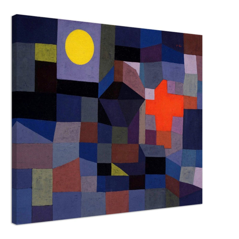 Paul Klee Fire at Full Moon abstract painting.   .