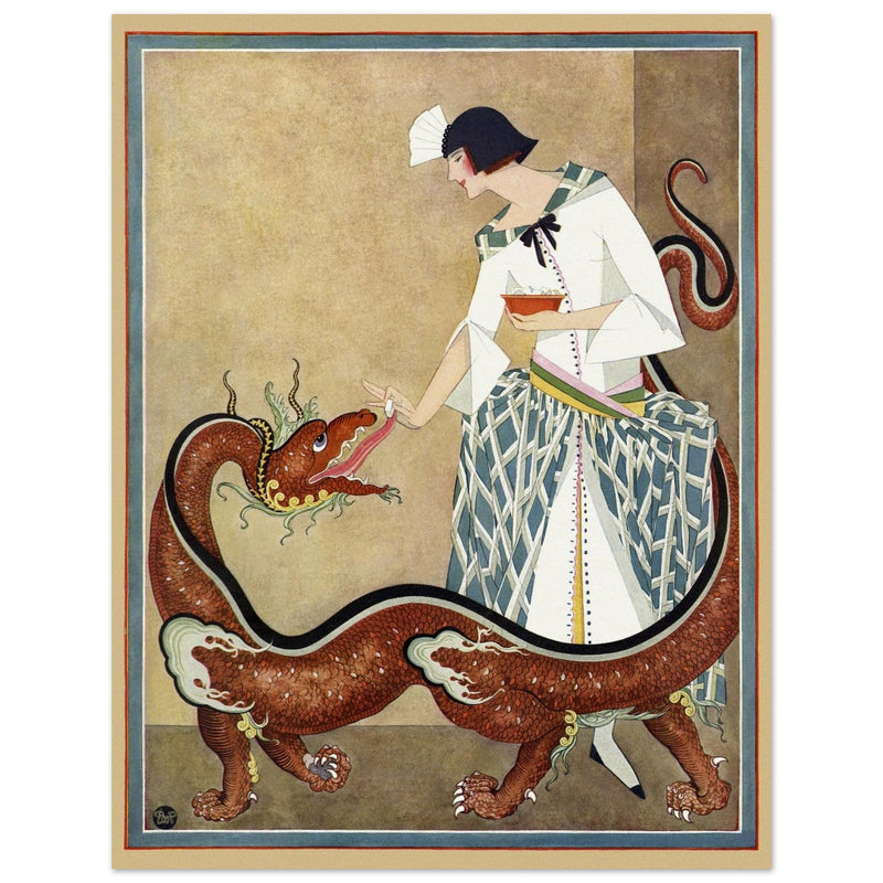 George Wolfe Plank fashion magazine cover 1923. Woman with dragon.