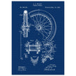 Vehicle whell patent illustration. Vintage drawing .