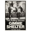 The Rolling Stones music promo poster for Gimme Shelter film at the Plaza Theatre in New York.