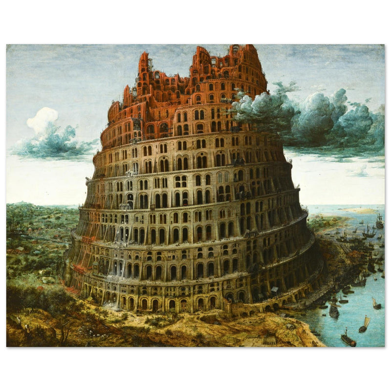 The Tower of Babel by Pieter Bruegel the Elder 1568. Old painting reproduction