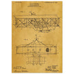 Flying machine patent 1906 by the Wright brothers. Vintage airplane.