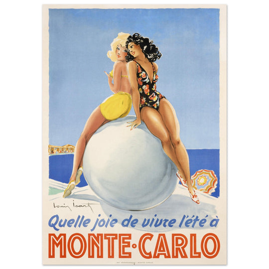 Louis Icart Monte Carlo vintage promotional poster . Historic